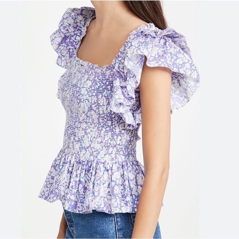 Love the Label. Floral Ruffle Sleeve Top.